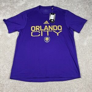 Adidas‎ Climalite Mens Medium Purple Orlando City MLS Crew Neck Shirt NWT